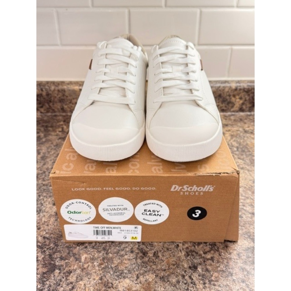 Dr. Scholls Time Off Men White Low Top Lace Up Sneakers Size 9M - Picture 2 of 14